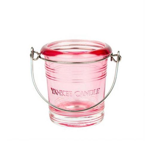 Yankee Candle Bucket Secchiello Porta Candele Votive Rosa Trasparente