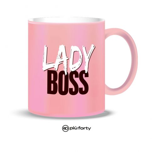 Tazza Mug In Ceramica Lady Boss Rosa Più Forty