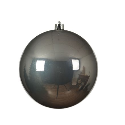1 balle de Noël 20 cm gris brillant mal