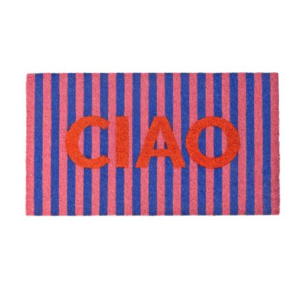 Fisura Zerbino "Ciao" a Righe, 70 x 40 cm, Blu / Rosso