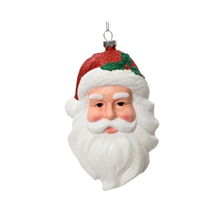 1 DECORAZIONE SANTA CLAUS BABBO NATALE APPENDIBILE BIANCO E ROSSO