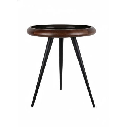 Tavolino Tripod 52x52x59 cm Noce Caldo e Nero