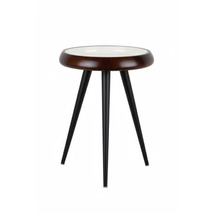 Tavolino Tripod 33x33x46 cm Noce Caldo e Avorio