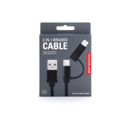 CAVO DI RICARICA NERO 2-IN-1