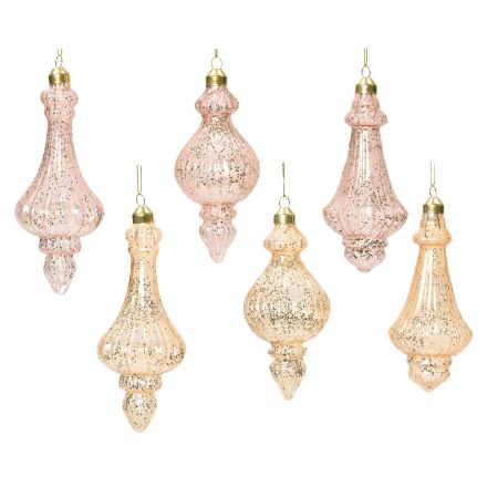 1 DECORAZIONE APPENDIBILE A TEMA NATALE ROSA/GLITTER MODELLO ASSORTITO