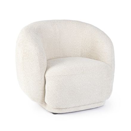 POLTRONA EFFETTO BOUCLE' NATURALE - TECLA