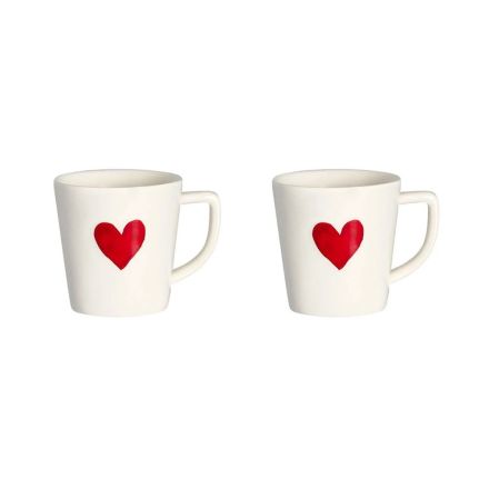 Set 2 tazzine espresso "Cuore Rosso"