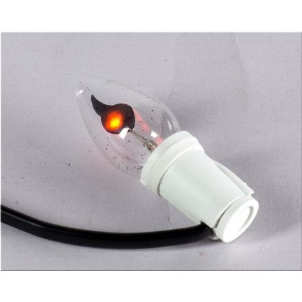 PORTALAMPADA + LAMPADA EFFETTO FIAMMA, E12, 220 V