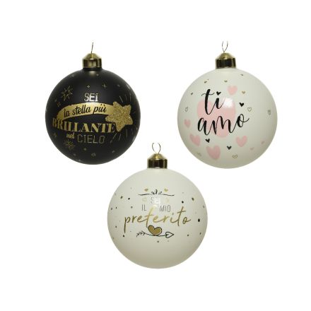 PALLINA IN VETRO CON SCRITTE D.10 MODELLO ASSORTITO