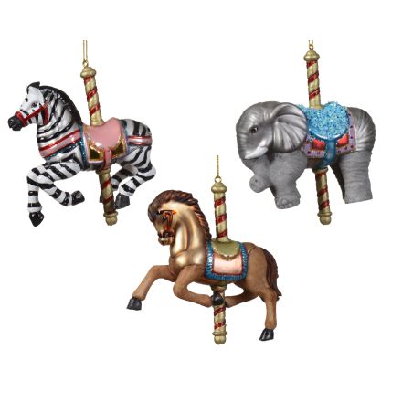 1 CIONDOLO NATALIZIO 12CM ANIMALI DA CIRCO MODELLO ASSORTITO