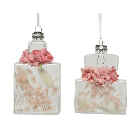 DECORAZIONE BOTTIGLIA DI PROFUMO DA APPENDERE H10.5 MODELLO ASSORTITO