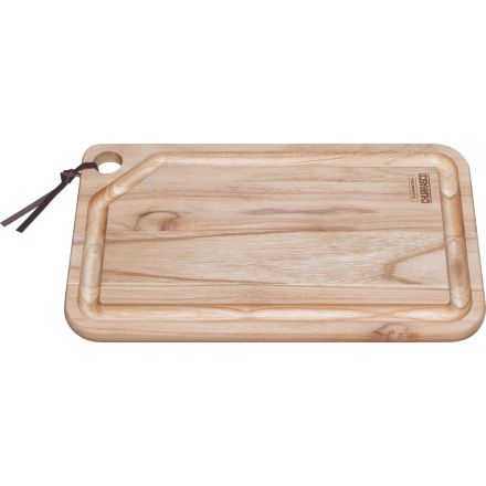 TAGLIERE RETTANGOLARE PER CARNE IN TEAK CON FINITURA NATURALE 24X40 CM CHURRASCO