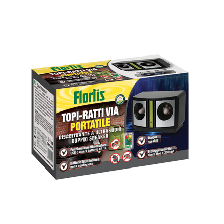 TOPI-RATTI VIA A BATTERIA - ULTRASUONI PORTATILE