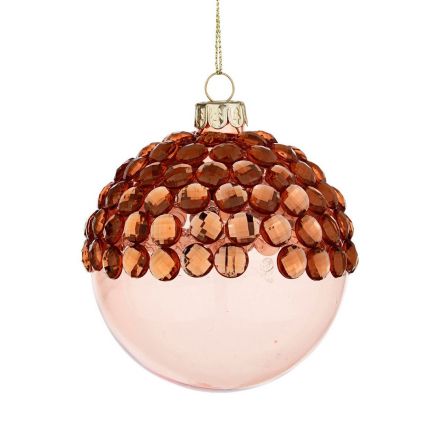 PALLINA IN VETRO JEWEL SALMONE Ø8CM