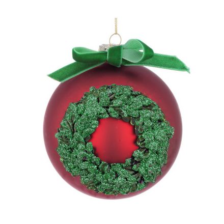 Pallina di natale D10 cm con Ghirlanda