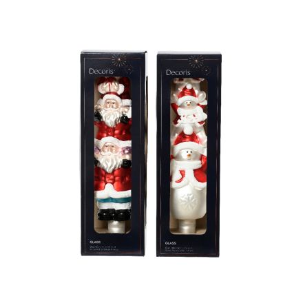 1 PUNTALE 31CM CON BABBO NATALE/PUPAZZI DI NEVE MODELLO ASSORTITO