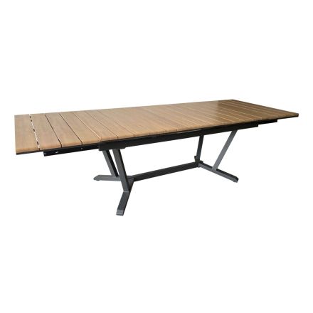TAVOLO ESTENSIBILE DARWIN 174/224/274X100 CM GRAFITE E LEGNO
