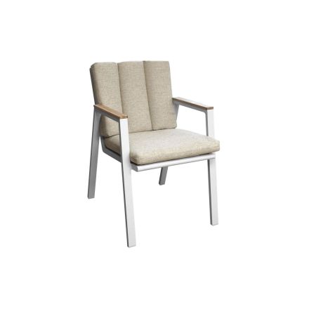 POLTRONA DA GIARDINO IMPILABILE LEATHER CREMA