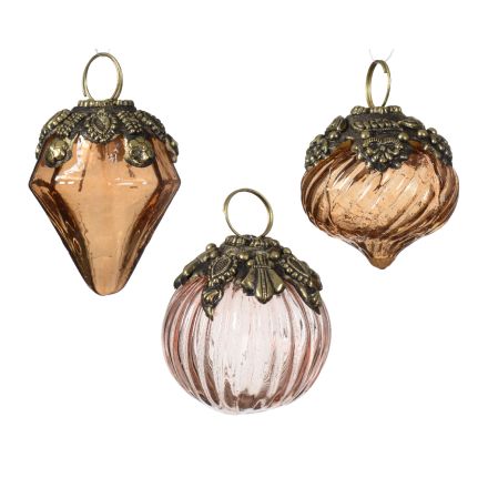 1 PENDAGLIO IN VETRO CON DECORAZIONI ORO MODELLO ASSORTITO