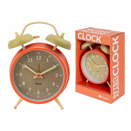 Fisura Sveglia Retrò, 16 cm, Beige / Arancione