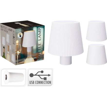 Lampada decorativa a forma di bottiglia, 10 cm, colore bianco