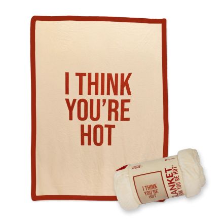 Fisura Coperta plaid “I think you are hot” 180x130 cm – crema/rosso