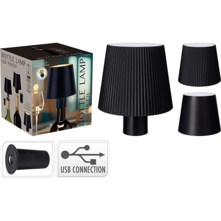 Lampada decorativa a forma di bottiglia, 10 cm, colore nero