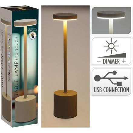 Lampada a LED con alimentazione USB, 8x34 cm, colore tortora