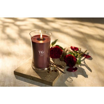 WOODWICK Candela a clessidra Grande Rouge Oud
