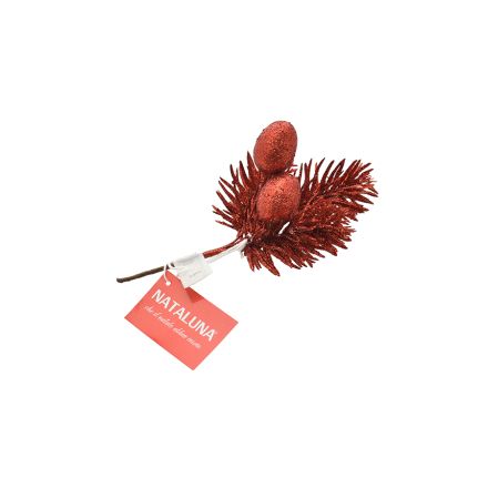 RAMO NATALIZIO CON GLITTER ROSSO