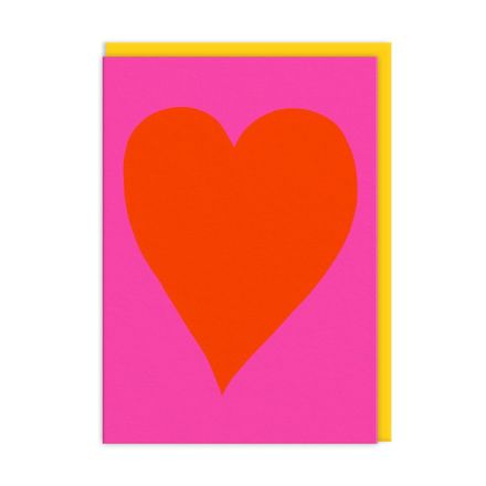 Ohh Deer Biglietto di auguri "Neon Heart" A6, rosa/arancione