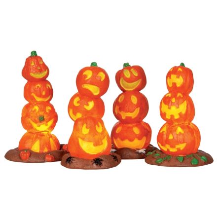 Light-Up Pumpkin Stack, Set Of 4 - LEMAX COD. 34623