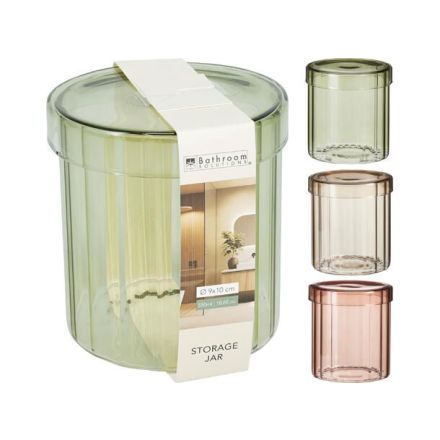 Barattolo portaoggetti in vetro con coperchio, 10 x 10 x 9 cm, colori assortiti