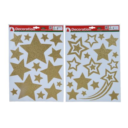 STICKER NATALIZI IN PVC CON GLITTER MODELLO ASSORTITO