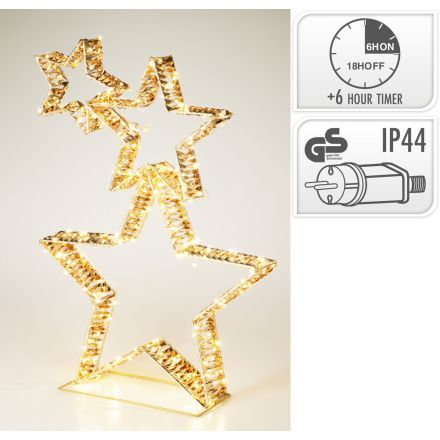 Stella decorativa a LED, 80 cm, colore oro