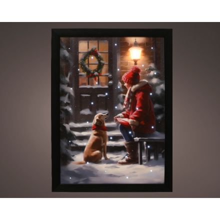 Tela natalizia a LED, altezza 38 cm, con luce bianco caldo.