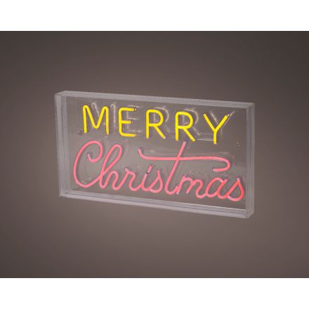 Scritta luminosa al neon "Natale", altezza 23 cm, multicolore.