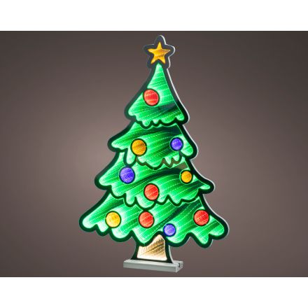Albero di Natale con specchio infinito a LED, altezza 63,1 cm, con luce fredda.