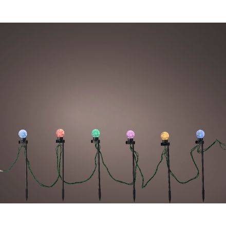 Catena luminosa 10 LED da 4,5 metri con lampadine da 4 cm, 11 giochi di luce multicolore.