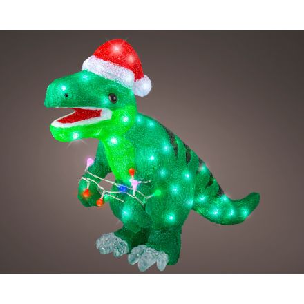 DinosauroLuminoso decorativo a LED, altezza 47 cm, colore verde.