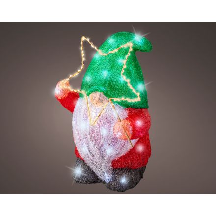 Babbo Natale decorativo a LED, altezza 39,5 cm, colore rosso.