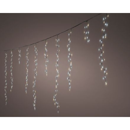 Catena luminosa 708LED, 600 cm, 10 funzioni, luce bianco caldo, filo nero.