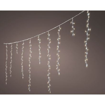 Catena luminosa 708 LED, 600 cm, 10 funzioni e luce bianco caldo, filo bianco.