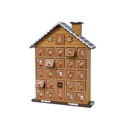 CALENDARIO DELL' AVVENTO NATALIZIO CASETTA MARZAPANE IN LEGNO MDF
