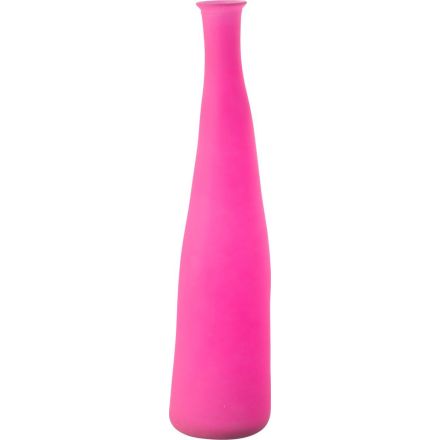 Vaso a forma di bottiglia in vetro 18X18X80cm Rosa Neon