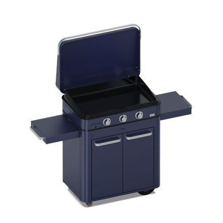 ENO Plancha a gas Enosign 80 con carrello, 100×140×67 cm, Blu Navy