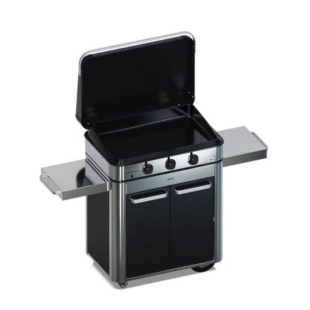 ENO Plancha a Gas con Carrello ENOSIGN 80, Inox e Nero