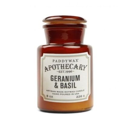 PADDYWAX Candela in Vetro Apothecary Fragranza Geranio e Basilico 226gr
