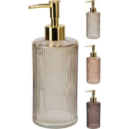 Dispenser Sapone in Vetro Trasparente - 20 cm colore assortito