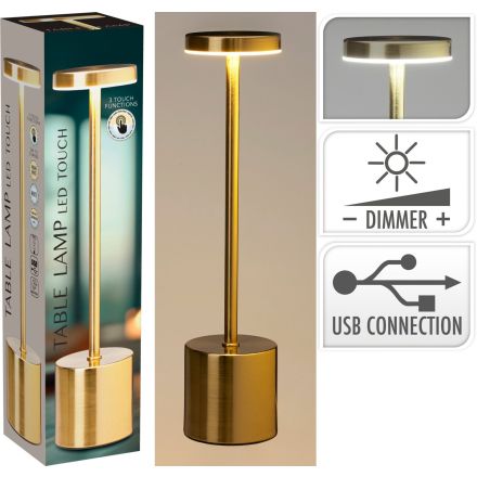 Lampada a LED con alimentazione USB, 8x34 cm, colore oro